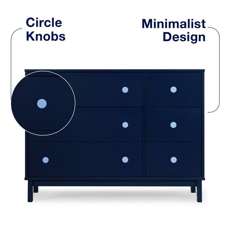BabyGap by Delta Children Legacy 6 Drawer Dresser with Interlocking Drawers - Navy/Light Blue, 3 of 11