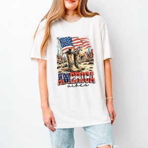 Simply Sage Market America Vibes Cowboy Boots Short Sleeve Tee - 1 of 4
