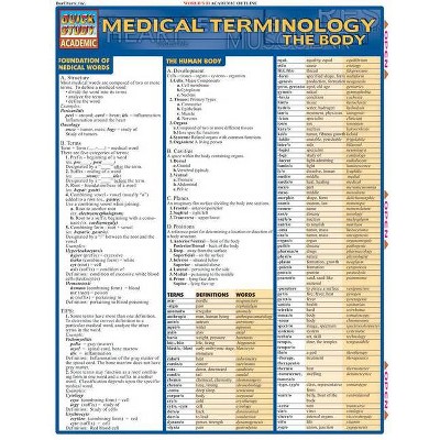 Medical Terminology: The Body - (Quickstudy: Academic) by  Corinne Linton (Poster)