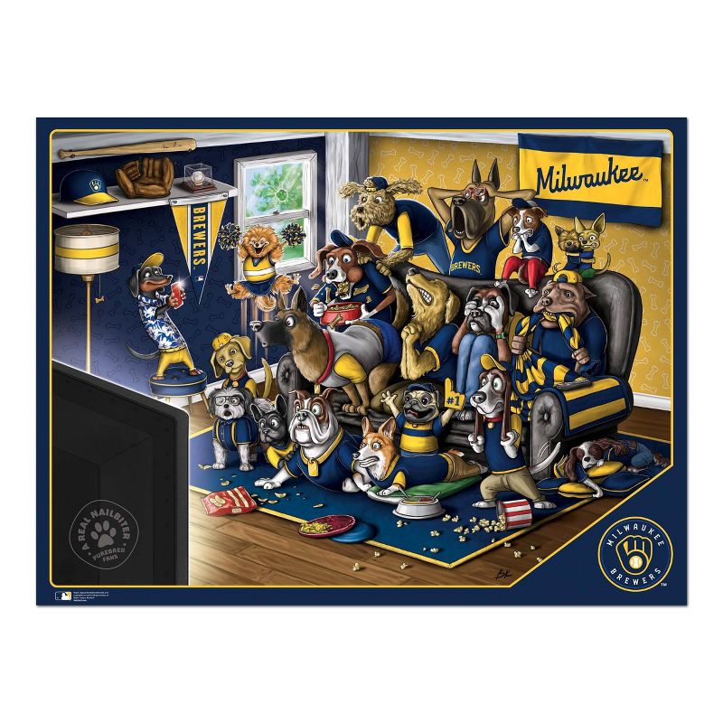 MLB Milwaukee Brewers Purebred Fans &#39;A Real Nailbiter&#39; Puzzle - 500pc, 3 of 4