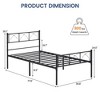 Twin Size Bed Frame with Headboard, Twin Bed Frame for Girls/Boys/Teens, Heavy Duty Metal Slat Support, No Box Spring Needed, Easy Assembly,Black - 3 of 4