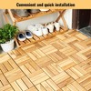 Chic Crate-10-Piece Interlocking Outdoor Deck Tiles – Checkerboard Pattern, 12x12in Yellow Acacia Hardwood | Patio Balcony Poolside - 2 of 4