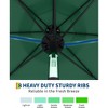 9FT Patio Umbrella with light, 8 Ribs Outdoor Tilt Market Table Umbrella, for Pool, Deck, Backyard, Balcony,Dark Green - 4 of 4