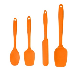 Unique Bargains Heat Resistant Non Stick Dishwasher Safe Seamless Design Spatula Set 4 Pcs - 1 of 4