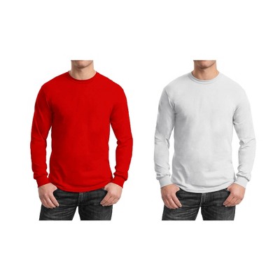 Galaxy By Harvic Men's Cotton-Blend Long Sleeve Crew Neck Tee 2-Pack