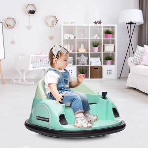 12V Kids Ride On Bumper Car Electric Bumping Car Battery Powered Ride On Toy with Remote Control, Battery Display, 360°Spin, LED Lights, Music - 1 of 4