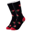 Women's Black And Red Strawberry Novelty Face Novelty Socks - 2 of 3