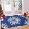 Christmas Snowflake Area Rug,2x3 Rug Washable Non Slip for Entryway,Soft Low Pile Christmas Door Mat - 2 of 4