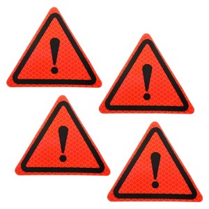 Unique Bargains High Visibility Washable Warning Safety Reflective Stickers 4 Pcs - 1 of 4