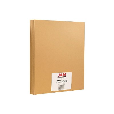 JAM Paper Extra Heavyweight 130 lb. Cardstock Paper 8.5" x 11" Tan Brown 25 Sheets/Pack (296431637)