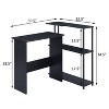 Vynxaria L-Shaped Rectangular Writing Desk with 3-Tier Bookshelf - Ergonomic Workspace - 3 of 4