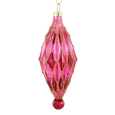 Cody Foster 4.5 Inch Midcentury Diamonds Small Christmas Tree Ornament , Christmas Decor Waffle Honeycomb Drop (1PC)