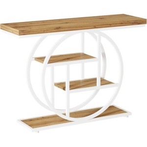 Tribesigns  Industrial 4-Tier 41.3" Console Table with Circle Base - 1 of 4