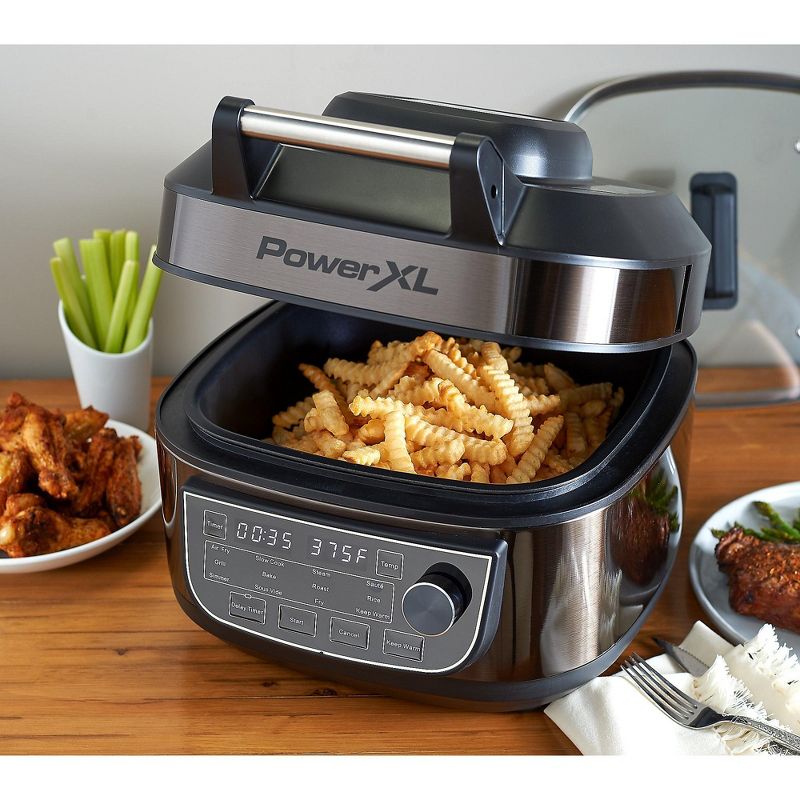PowerXL 1550W 192oz 12-in-1 Grill Air Fryer Combo with Glass Lid Refurbished, 2 of 6