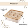 Evideco French Home Goods Square Foldable Storage Basket with Bamboo Frame and Black Fabric, 9-Compartment Organizer - 4 of 4