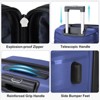 Karl Home 3 Piece Suitcases, PP Hard Shell Suitcase 20 inch 24 inch 28 inch Luggage Sets Double Wheels with TSA Lock Grey - 4 of 4