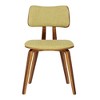 Armen Living,Jaguar Mid-Century Dining Chair in Walnut Wood and Green Fabric - 2 of 4
