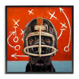 Stupell Industries Dog in Football Helmet Sports Plays, 17" x 17" - 1 of 4