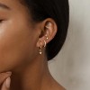 Gold Earrings for Women, 14k Gold Plated Dangle Huggie Earrings for Women Trendy Dainty Gold Hoop Earring Stacks Pearl Chain Drop Cartilage - 3 of 4