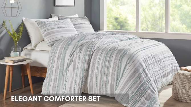 Diana Stripe Collection 100% Cotton Comforter Set - Better Trends, 2 of 7, play video