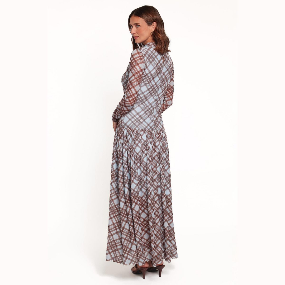 Odilia Long Sleeve Mesh Maxi Dress - thumbnail 3