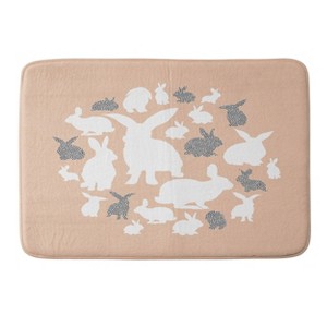 Deny Designs Iveta Abolina Nordic Bunny Memory Foam Bath Rug: Machine Washable, Microfiber, 1'9"x2'10" - 1 of 4