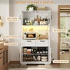 Aheaplus 71" Farmhouse Kitchen Storage shelf with Hutch, Pantry Cabinet with Drawers and Adjustable Shelves - 2 of 4