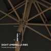 DOMETOUR 9' Patio Umbrella, Tilt & Crank, Double Top, 8 Ribs, Outdoor Market Table, Garden/Deck/Pool, Dark Gray - 3 of 4