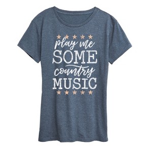 Women's - Instant Message - Play Me Some Country Music Short Sleeve Graphic T-Shirt - 1 of 4