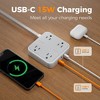 Itopfox Surge Protector Flat Extension Cord 5Ft, Flat Plug Power Strip with 4 Outlets 3 USB Ports 1 USB C 900 Joules Protection, Wall Outlet Extender - 3 of 4