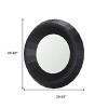HomeRoots 30" Black Solid Wood Faceted And Beaded Round Framed Accent Mirror - 3 of 4