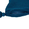 Kate and Laurel Tassey Large Knit Pillow Cover with Tassels, 18x18, Teal - 4 of 4