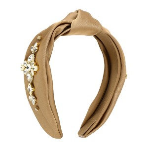 Unique Bargains Women's Elegant Faux Diamond Satin Wide Headband 1 Pc - 1 of 3