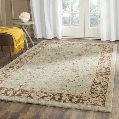 Handmade Heirloom Green & Brown Wool 6' x 9' Tufted Area Rug