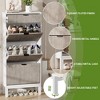 Jojoka 3-Drawer Slim Shoe Cabinet with Flip Doors and Drawer, Narrow Farmhouse Fluted Shoe Organizer with Adjustable Shelves for Entryway - 4 of 4