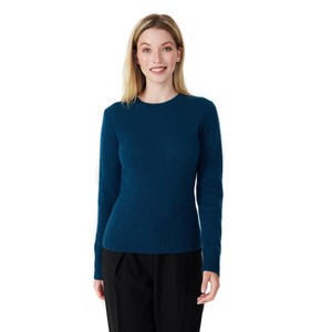 Style Republic 100% Pure Cashmere Crew Neck Women's Sweater - Marine Blue - 1 of 2