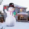 Angel Sar 12FT Giant Inflatable Snowman with Gift Boxes, LED Lighted Blow Up Yard Decoration, Extra-Tall Outdoor Indoor Holiday Display - 4 of 4