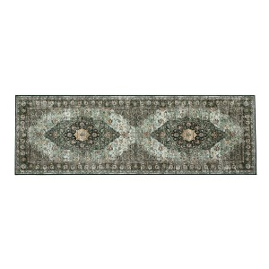 COZONY Machine Washable Vintage Floral Runner Rug for Hallway Kitchen Bathroom - 1 of 4