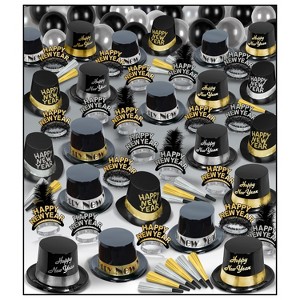 Beistle New Year Silver Gold Super Deluxe Assortment for 100 guests includes 225 items Multicolored - 1 of 3