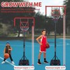 TopComfy Youth Portable Basketball Hoop Height Adjustable 4.8 to 7.7FT with Stable Base and Backboard for Indoor Outdoor, Red, 46.06"*30.91"*7.68" - 3 of 4