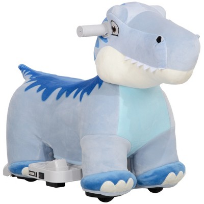 Qaba 6V Battery Powered Kids Electric Ride on Animal Toy with Music Forward, Foot Pedal for Girls Boys Aged 18-36 Months