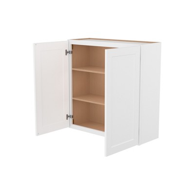 HOMLUX Easy-DIY Shaker White Ready to Assemble Wall Kitchen Cabinet 2 Doors-2 Shelves
