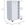 NicBex Mobile Kitchen Island Cart Morden Kitchen Carts on Wheels with Storage, 2 Storage Shelves, 1 Cabinet and 6 Bottle Rack for Kitchen - 2 of 4