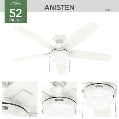 52" Fresh White LED Ceiling Fan with Reversible Blades