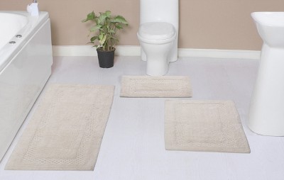 Classy Bathmat Collection Cotton Tufted Set of 3 Bath Rug Set - Home Weavers