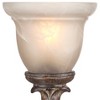 Regency Hill French LED Uplight Desk Table Lamp 18" High Beige Wash Candlestick Alabaster Glass Shade for Bedroom Bedside Office - 3 of 4
