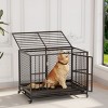 EROMMY 37" -42" Heavy Duty Dog Crate Furniture With Removable Tray, 360° Lockable Wheels - 4 of 4