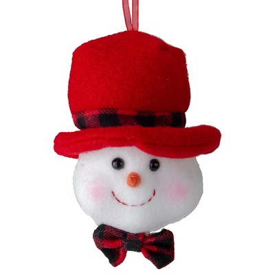 Kurt S. Adler 7" White Snowman with Top Hat and Bow Tie Christmas Ornament