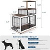 Dog Crate Furniture with Cat Tower, Large Wooden Pet Cage with Adjustable Bowls, Multi-Level Cat Climbing & Storage Shelves - 2 of 4