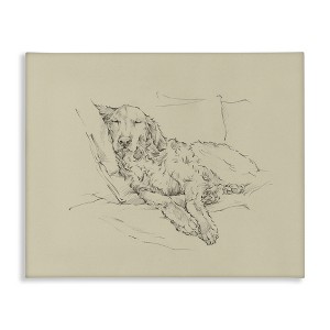 Stupell Industries Peaceful Resting Labrador Dog Pencil Sketch Drawing Canvas Art, 40" x 30" - 1 of 4